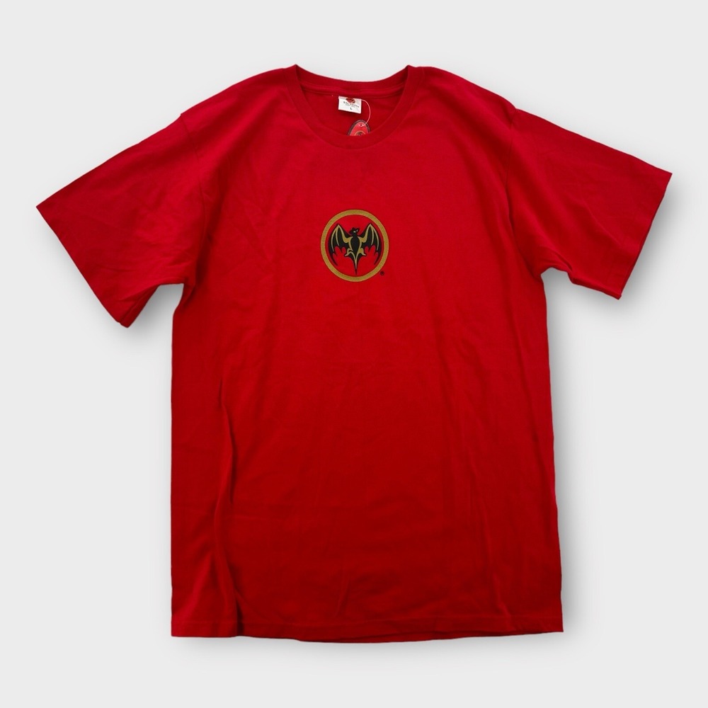 Bacardi T Shirt Mens Large Alcohol Cotton Red Short Sleeve Tee‎ Promotional NEW